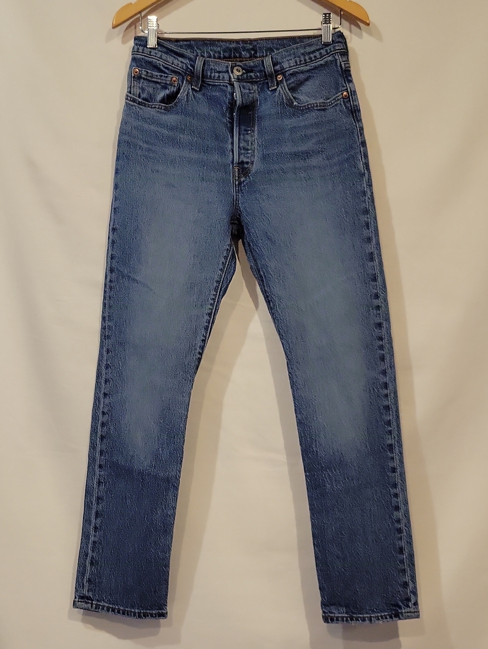 Levi's 501 Jeans Womens Straight Leg Denim Size 28 Waist Button Fly Length 30